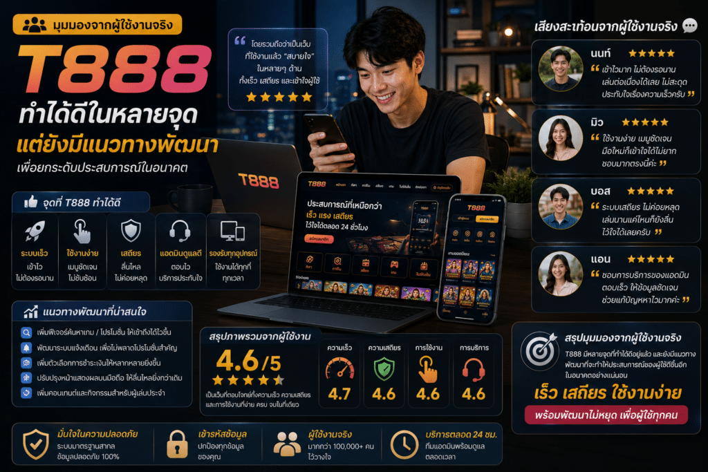 หากมองจากมุมของผู้ใช้งานจริง T888 มีหลายจุดที่ทำได้ดีอยู่แล้ว แต่ก็ยังมีแนวทางพัฒนาที่น่าสนใจเพื่อยกระดับประสบการณ์ในอนาคต
